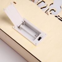 Светодиодная фигура &laquo;Новогодняя ночь&raquo; 24 &times; 17 &times; 6 см, дерево, батарейки AAAх2 (не в комплекте), свечение тёплое белое