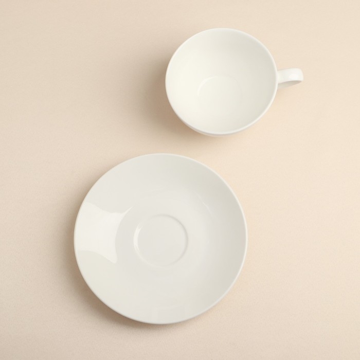 Чайная пара фарфоровая Barista, 220 мл, белая Чайная пара фарфоровая Barista, 220 мл, белая