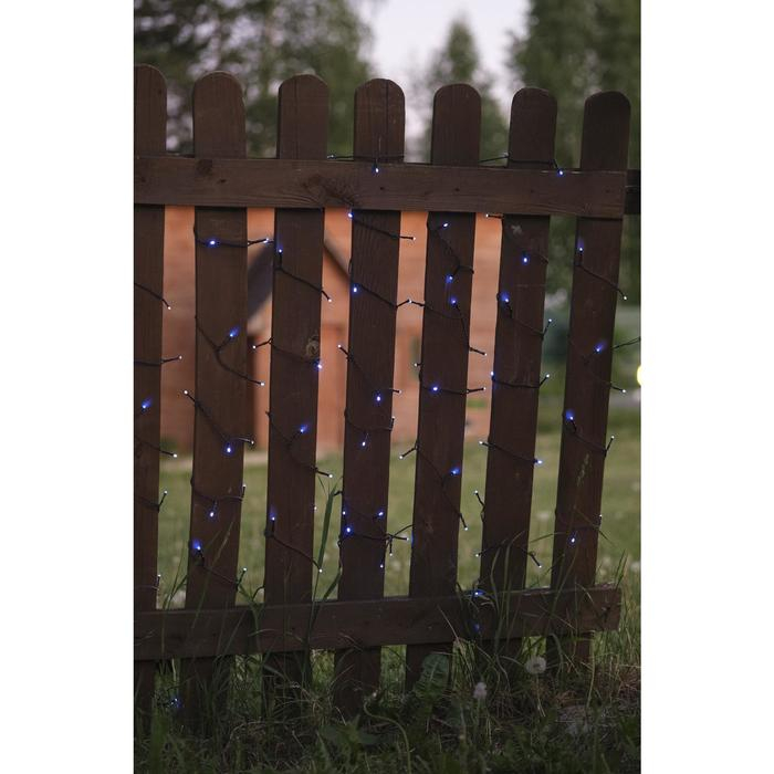 Гирлянда &laquo;Нить&raquo; 10 м, IP44, тёмная нить, 100 LED, свечение синее, 8 режимов, 220 В