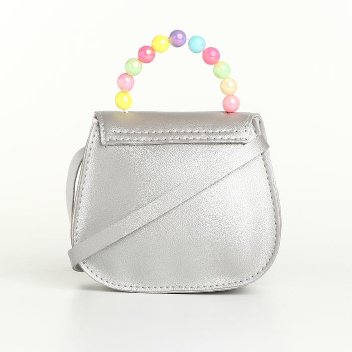 Сумка детская для девочки на клапане &laquo;Выбражулька&raquo;, цвет серебряный