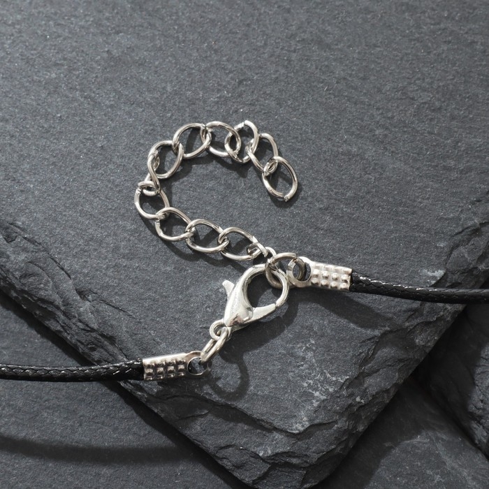 Кулон унисекс &laquo;Дракон&raquo; с мечом, цвет чернёное серебро на чёрном шнурке, 44 см