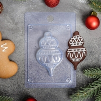 Форма для шоколада и конфет пластиковая &laquo;Ёлочная игрушка&raquo;, 15&times;10 см, цвет прозрачный