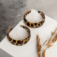 Серьги-кольца &laquo;Танзания&raquo; леопард, d=5,5, цветные