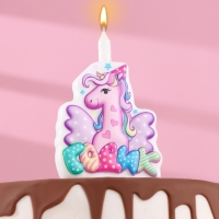 Свеча в торт "Мне годик!" с единорогом, 9,7 см, 12 мин, 40 г Свеча в торт "Мне годик!" с единорогом, 9,7 см, 12 мин, 40 г