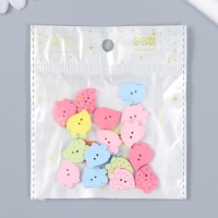 Пуговицы дерево для творчества 2 прокола "Клубника. Летние цвета" набор 20 шт 1,8х1,4х0,3 см   99131