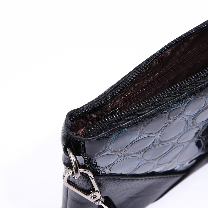 Сумка-клатч на молнии, цвет чёрный/зелёный Сумка-клатч на молнии, цвет чёрный/зелёный