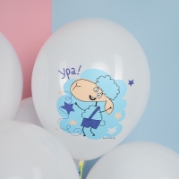 Шар латексный 12" &laquo;Отель у Овечек&raquo;, белый, 2 ст., набор 25 шт. МИКС