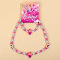 Бижутерия «Волшебная девочка» набор для девочек: браслет и бусы, 7 х 9 см Бижутерия «Волшебная девочка» набор для девочек: браслет и бусы, 7 х 9 см