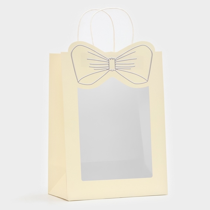 Пакет подарочный новогодний с оком "Бант", 26 х 35 х 15 см.