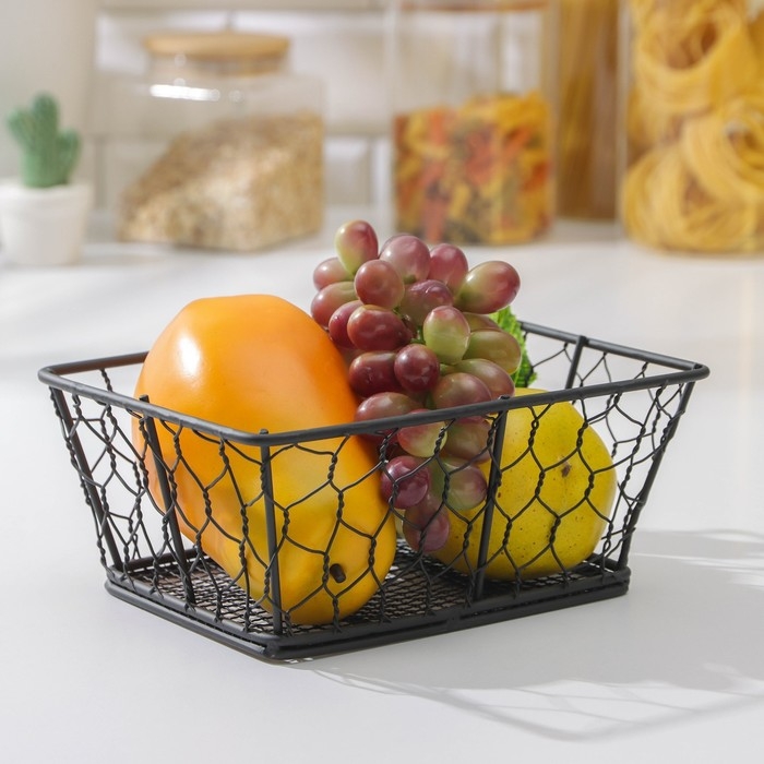 Фруктовница Доляна &laquo;Лола&raquo;, 20&times;15&times;8 см, цвет чёрный