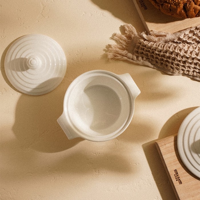 Кастрюля из жаропрочной керамики SL Home «Санторини», 340 мл, 16×13,5×6 см, цвет белый Кастрюля из жаропрочной керамики SL Home «Санторини», 340 мл, 16×13,5×6 см, цвет белый