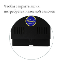 Ящик почтовый без замка (с петлёй), горизонтальный &laquo;Мини&raquo;, чёрный