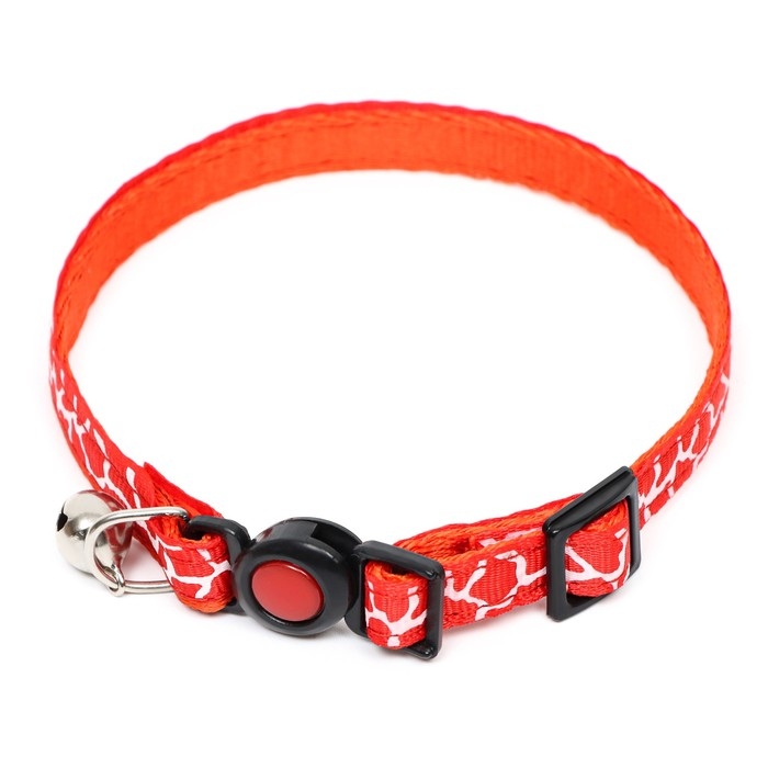 Ошейник кошачий "Жираф", 30 х 1 см, красный
