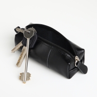 Ключница карманная на молнии, TEXTURA, длина 12,5 см, кольцо, цвет чёрный Ключница карманная на молнии, TEXTURA, длина 12,5 см, кольцо, цвет чёрный