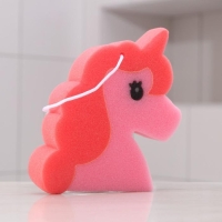 Губка для тела Доляна &laquo;Единорожка&raquo;, 17&times;14 см, цвет розовый