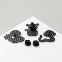 Набор значков (3 шт.) &laquo;Змейки&raquo;, цвет розовый в чёрном металле