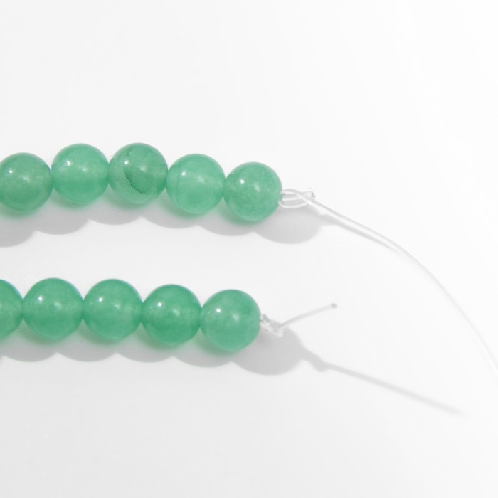 Бусины на нити шар №6 &laquo;Нефрит&raquo;, 60 бусин
