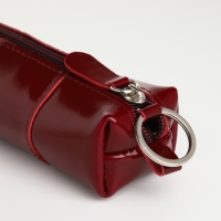 Ключница карманная на молнии, TEXTURA, длина 12,5 см, кольцо, цвет бордовый Ключница карманная на молнии, TEXTURA, длина 12,5 см, кольцо, цвет бордовый