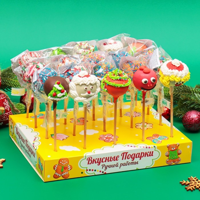 Новый год. Кейк-попсы "Новогоднее ассорти", МИКС, 30 г