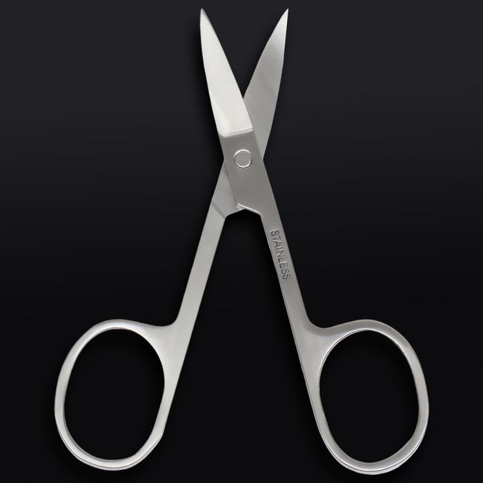 Ножницы маникюрные &laquo;Premium&raquo;, загнутые, широкие, 9 см, на блистере, цвет серебристый