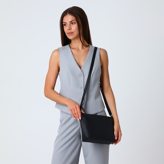 Сумка кросс-боди на молнии, цвет чёрный