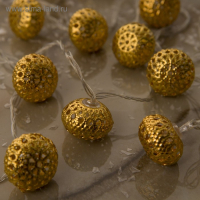 Гирлянда &laquo;Нить&raquo; 4 м с насадками &laquo;Фонарик&raquo;, IP20, прозрачная нить, 20 LED, свечение тёплое белое, 8 режимов, 220 В