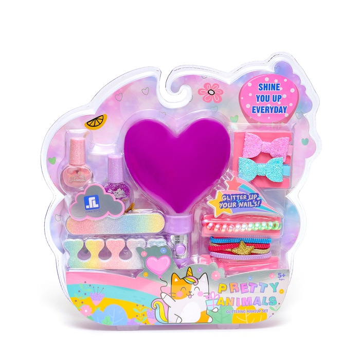 Набор косметики для девочки, с фиолетовым зеркалом