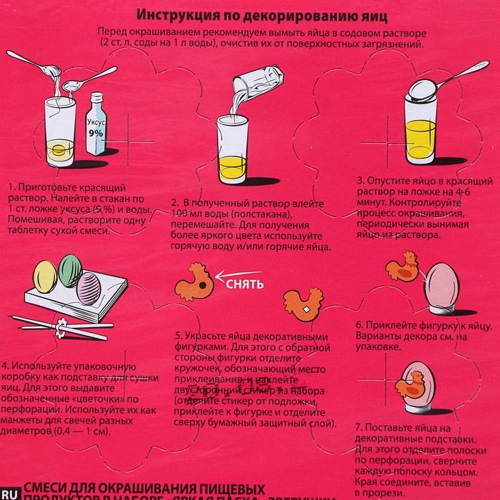 Смеси для окрашивания пищевых продуктов в наборе &laquo;Яркая Пасха&raquo;, микс