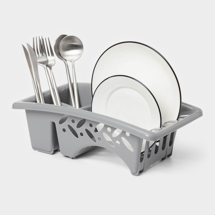 Сушилка для посуды, 32,5&times;19&times;11 см, цвет серый