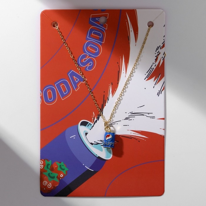 Кулон &laquo;Прелесть&raquo; газировка, цвет синий в золоте, 40 см