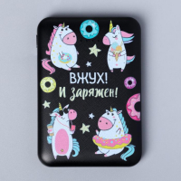 Наушники, маска для сна и зарядное устройство 5000 mAh м. PB-05 &laquo;Единорог&raquo;, 20,5 х 16,5 см.