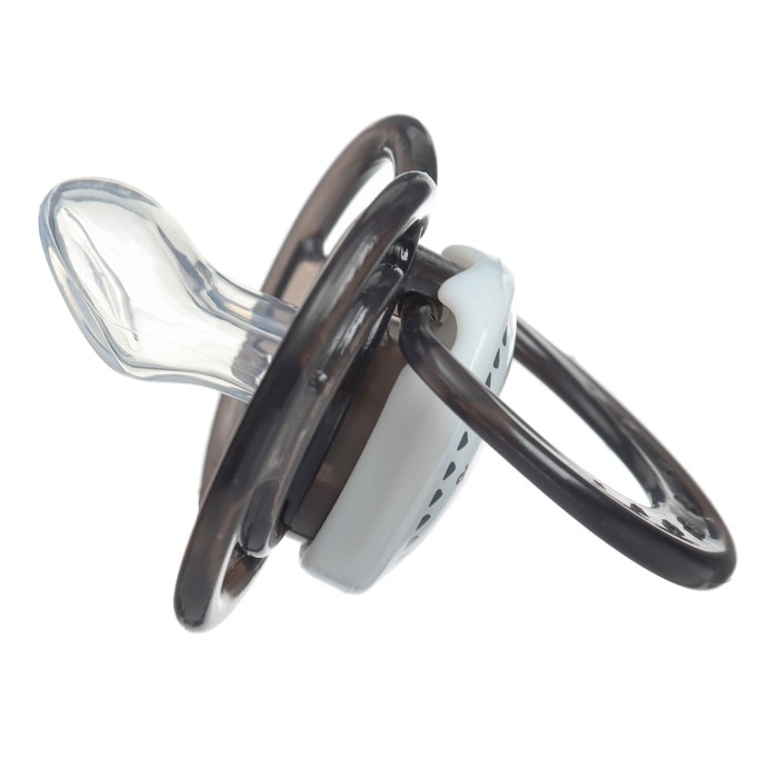 Соска - пустышка силиконовая ортодонтическая &laquo;Слоник&raquo;, от 0 мес., с колпачком, цвет черный