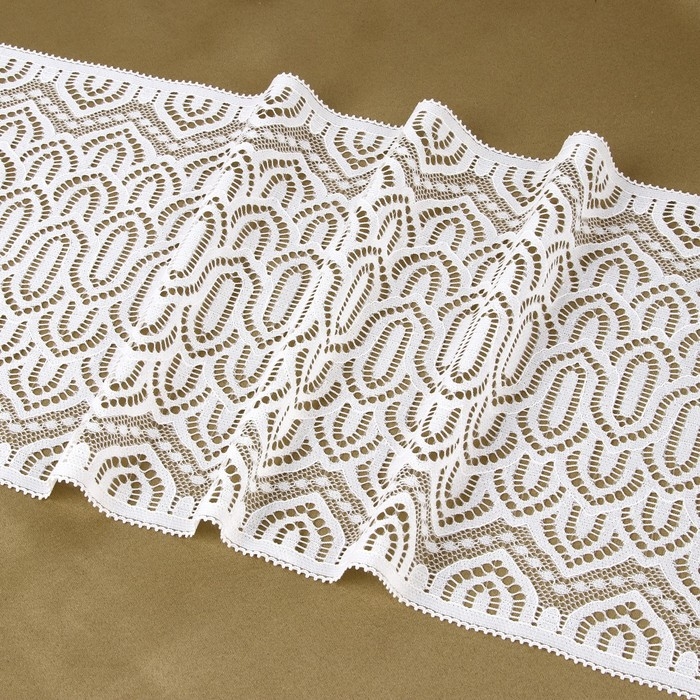 Кружевная эластичная ткань, 185 мм &times; 2,7 &plusmn; 0,5 м, цвет белый