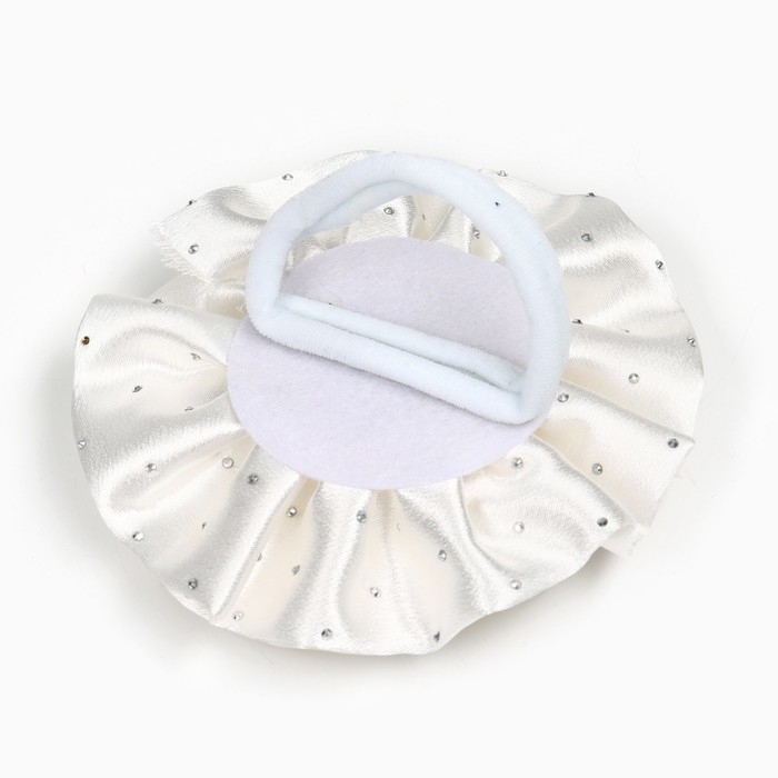 Выпускной. Бант для волос на резинке, белый, 11 см, Принцессы