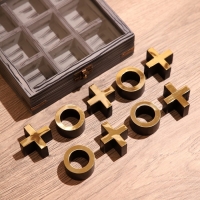 Игра настольная "Крестики-нолики" 18х18 см, манговое дерево, латунь Игра настольная "Крестики-нолики" 18х18 см, манговое дерево, латунь