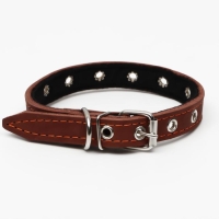 Ошейник кожаный на синтепоне, безразмерный, 45 х 2 см, ОШ 18-39 см, коричневый Ошейник кожаный на синтепоне, безразмерный, 45 х 2 см, ОШ 18-39 см, коричневый