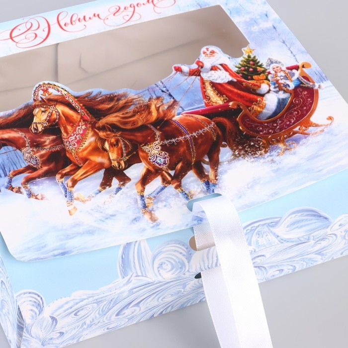 Коробка новогодняя складная &laquo;Тройка&raquo; 20 х18 х 5 см, Новый год