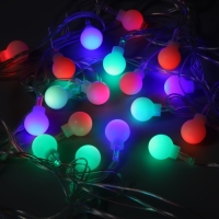 Гирлянда «Нить» 5 м с насадками «Шарики белые», IP20, прозрачная нить, 20 LED, свечение мульти (RG/RB), мигание, 220 В Гирлянда «Нить» 5 м с насадками «Шарики белые», IP20, прозрачная нить, 20 LED, свечение мульти (RG/RB), мигание, 220 В