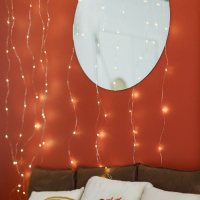 Гирлянда &laquo;Занавес&raquo; 2.8 &times; 3 м роса на крючках, IP20, серебристая нить, 300 LED, свечение тёплое белое, мерцание, USB