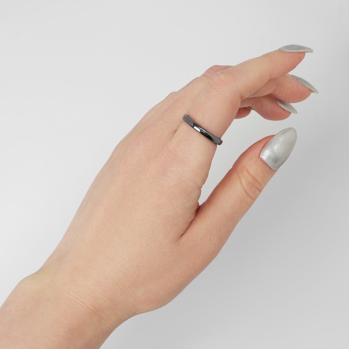 Кольцо «Ночь» под гематит, узкое, цвет чёрный, размер 18 Кольцо «Ночь» под гематит, узкое, цвет чёрный, размер 18