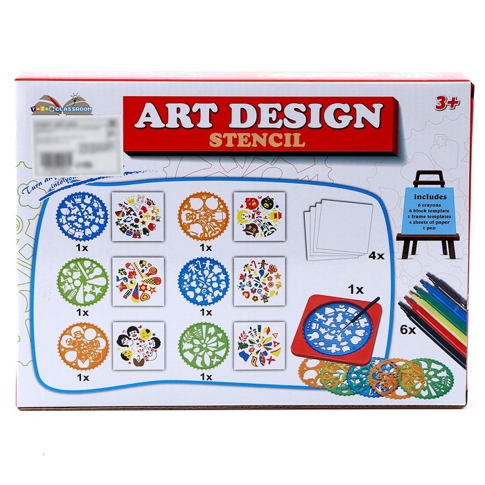 Трафареты &laquo;Фигуры&raquo;, набор 6 шт., 6 шт. фломастеров, ручка, бумага