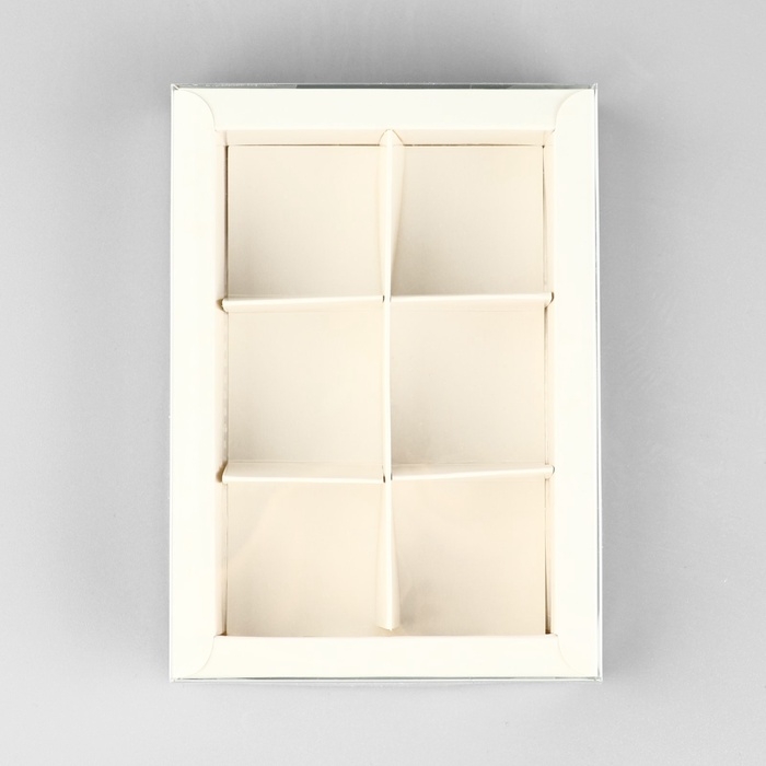 Коробка под 6 конфет с ячейками «Белая», 10 х 14.5 х 3 см Коробка под 6 конфет с ячейками «Белая», 10 х 14.5 х 3 см