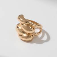 Кольцо металл &laquo;Тренд&raquo; капли, цвет золото, размер 16