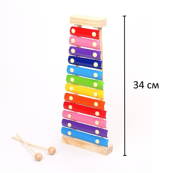 Металлофон, 12 тонов + карточки с песнями Металлофон, 12 тонов + карточки с песнями