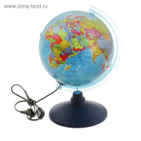Глoбус политический &laquo;Классик Евро&raquo;, диаметр 210 мм, с подсветкой