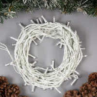 Гирлянда &laquo;Нить&raquo; 10 м, IP44, белая нить, 100 LED, свечение жёлтое, 8 режимов, 220 В