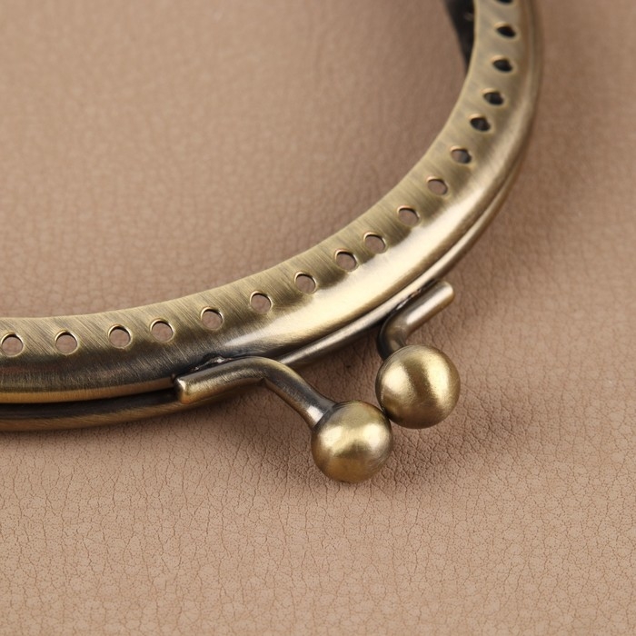 Фермуар пришивной «Полукруг», 10 × 6,5 см, цвет бронзовый Фермуар пришивной «Полукруг», 10 × 6,5 см, цвет бронзовый