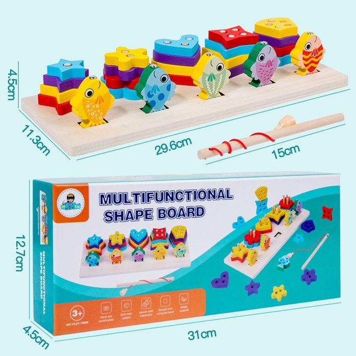 Деревянная пирамидка + рыбалка, 31 &times; 12,7 см