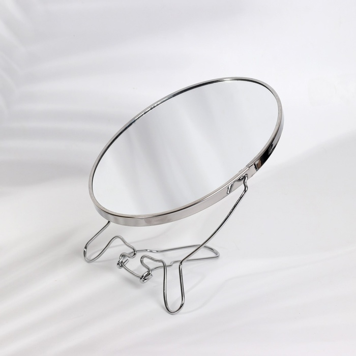 Зеркало настольное - подвесное «Овал», двустороннее, с увеличением, зеркальная поверхность 13,5 × 19 см, цвет серебристый Зеркало настольное - подвесное «Овал», двустороннее, с увеличением, зеркальная поверхность 13,5 × 19 см, цвет серебристый