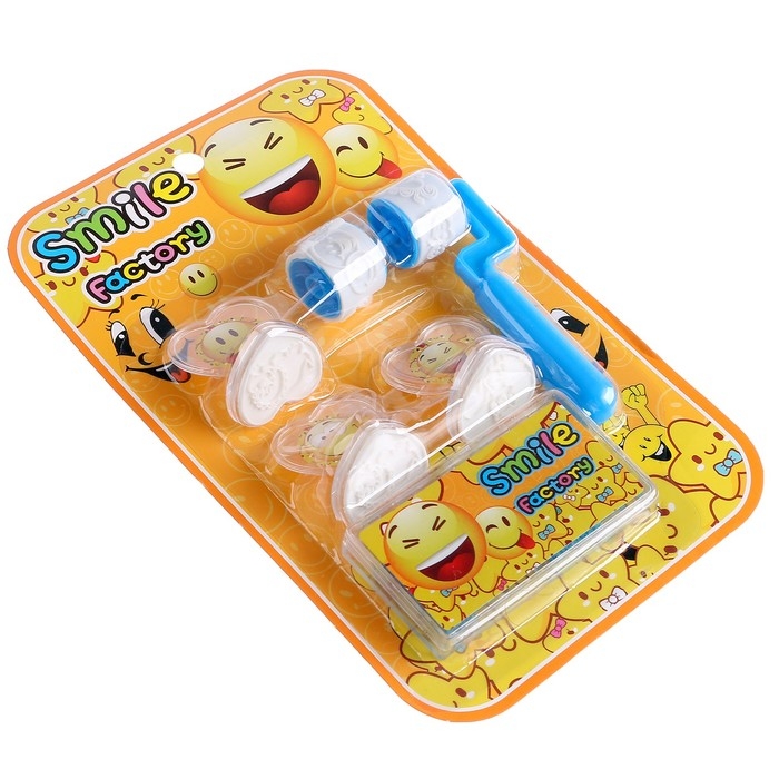 Печать цветная &laquo;Смайл&raquo;, набор 3 шт., ролик-печать с 2 насадками, штемпельная подушка